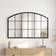Living and Home Modern Arched Grid Black Wall Mirror 110x70cm