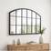 Living and Home Modern Arched Grid Black Wall Mirror 110x70cm
