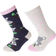 Floso Kid's Cotton Rich Welly Socks 2-pack - Navy Beige