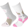 Floso Kid's Cotton Rich Welly Socks 2-pack - Cream Pink