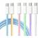 Shein 60W USB C To Type C Fast Charging Cable 3.3ft/6.6ft/10ft, 6 Pack Multicolor