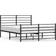 vidaXL Metal Bed Frame without Mattress with Footboard Black Sängram 146x207cm