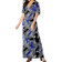 Jessica London Women's Stretch Knit Cold Shoulder Maxi Dress Plus Size - Blue Patched Paisley