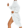 PrettyLittleThing Balloon Sleeve Gathered Skirt Midi Shirt Dress - White