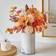 Shein 1 Bunch Artificial Flowers Mixed Silk Dandelion Eucalyptus Chrysanthemum Flower Bouquets Fake Flowers For Fall Decor Home Wedding Room Decor Table Centerpieces Orange Artificial Plant