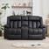 Artemis Home Sheridan Black Leather Manual Recliner Sofa 2 Seater