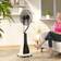 Homcom White Pedestal Misting Fan 50l x 40w x 125h cm