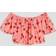 River Island Girls Pink Cherry Bardot Bubble Hem Crop Top