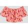 River Island Girls Pink Cherry Bardot Bubble Hem Crop Top
