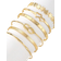 Shein 6pcs/Set Double Heart Love Letter Flower Open Bangle For Women, Daily Wear & Party Gift, Gold Color
