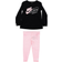 Nike Girl's Black Mini Me Crewneck Sweatshirt & Arctic Punch Leggings Set
