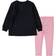 Nike Girl's Black Mini Me Crewneck Sweatshirt & Arctic Punch Leggings Set