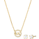 Michael Kors Logo Charm Necklace and Stud Earrings Set - Gold/Transparent