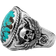 CLOCKS + COLOURS Spectre X Ring - Silver/Turquoise