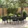 vidaXL 7 Piece Garden Black Poly Rattan Patio Dining Set