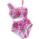 Shein Girls One-Piece Swimsuit With Tiny Ditsy Floral And Ruffle Trim