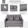 Homcom Storage Grey Sofa 136cm Zweisitzer