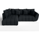 AX Living Couch With Bed Function Corleone Black L Shape Sofa 266cm 5 Seater