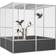 vidaXL Jaula Pájaros Acero Galvanizado Antracita 213.5x217.5x211.5 cm