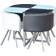 Kosy Koala Leather White/Black Dining Set 90x90cm 5pcs