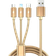 Shein USB A - Lightning/USB C/Micro USB B M-M Gold 1.2m