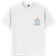 Shein 1pc Girls Printed Pullover White Short Sleeve T-Shirt, Student Young Casual Wear, Suitable For Beach Play