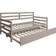 CraftPorch Rustic Wooden Twin Daybed With Trundle White/Beige Sofa 81.2" 3 Seater