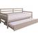 CraftPorch Rustic Wooden Twin Daybed With Trundle White/Beige Sofa 81.2" 3 Seater