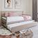 CraftPorch Rustic Wooden Twin Daybed With Trundle White/Beige Sofa 81.2" 3 Seater
