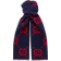 Gucci GG Jacquard Wool Silk Scarf - Blue/Red