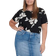 Only Carmakoma Carvika Short Sleeve Top - Black Florence Flower