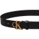 Calvin Klein Leather Logo Belt - Black/Tumbled Gold