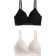 H&M Mama Padded Nursing Bras 2-pack Black/Powder Pink (1074171008)