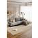 Living and Home L-Shape Light Grey Sofa 258cm 3 Seater
