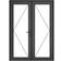 Crystal Left Hand Double Glazed French External Door Clear Glass (179x209cm)