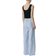 Object Lisa Wide Leg Pants - Cloud Dancer/Cornflower Blue