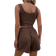 Shein Chiquease Rib-knit Crop Tank Top & Shorts