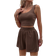 Shein Chiquease Rib-knit Crop Tank Top & Shorts