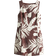 H&M Square Neck Twill Dress - Dark Brown/Floral