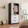 Homcom 2 Door White With 3 Drawer Hanging Rod Wardrobe
