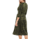 Lauren Floral Surplice Dress - Khaki/Black