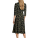 Lauren Floral Surplice Dress - Black