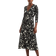 Lauren Floral Surplice Dress - Black/Cream