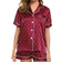 Swomog Silk Sleepwear Two Piece Pyjama Set - Red Dots