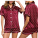 Swomog Silk Sleepwear Two Piece Pyjama Set - Red Dots