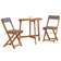 vidaXL 3 Piece Folding with Cushions Solid Wood Acacia Bistro Set