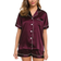 Swomog Silk Sleepwear Two Piece Pyjama Set - Wine Red