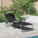 vidaXL Folding Sun Lounger with Canopy Black 600D