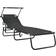 vidaXL Folding Sun Lounger with Canopy Black 600D