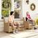 OutSunny 2 Pieces Cushioned Rattan Garden Chairs Beige